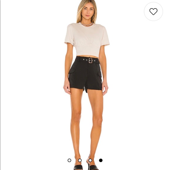 Paige Carolina Cargo Belted Shorts in Black - Picture 5 of 10